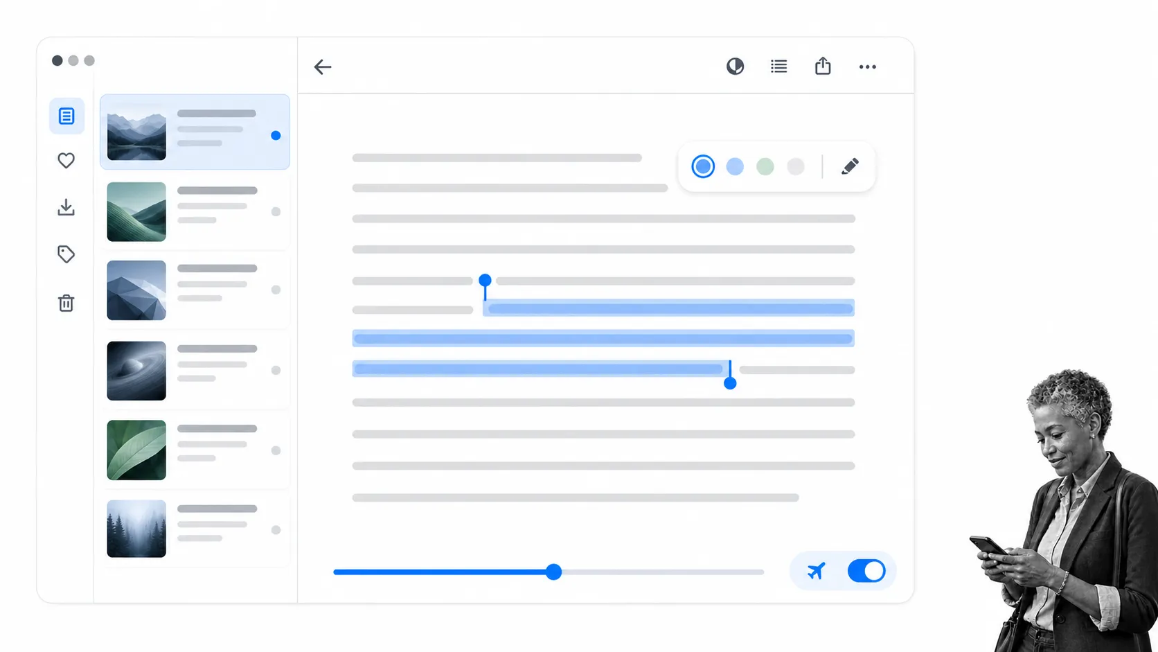 Instapaper distraction-free reading queue with highlights