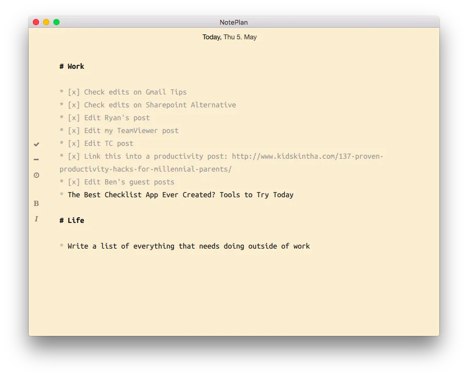 NotePlan Todo