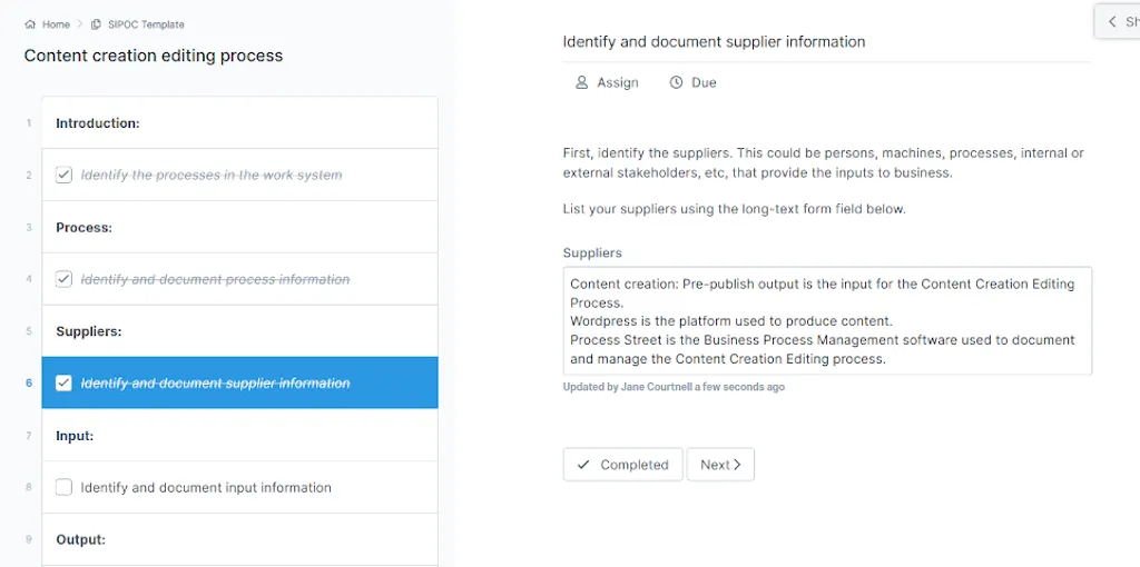 Content creation - suppliers