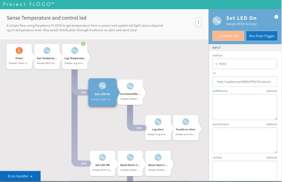 Figure 2: Visual Flow development and debugging