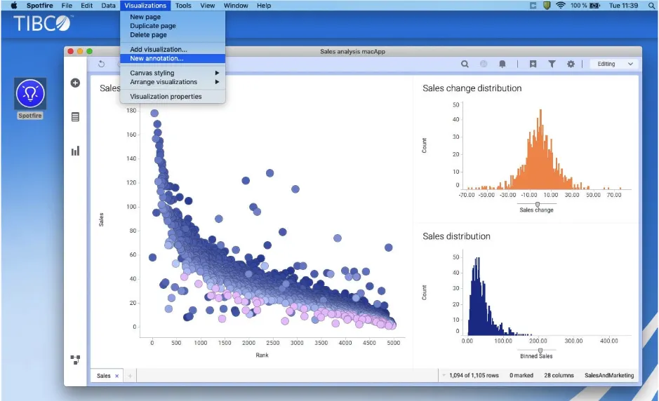 Spotfire analytics for macOS