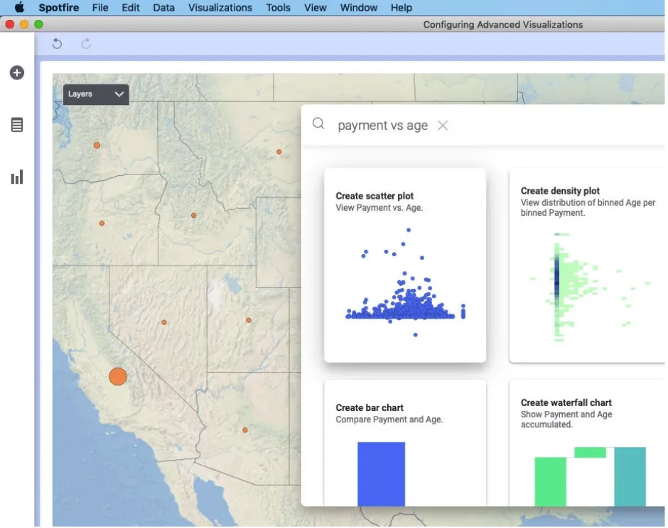 Search to create visualizations or find values in your data