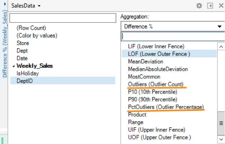 column aggregation
